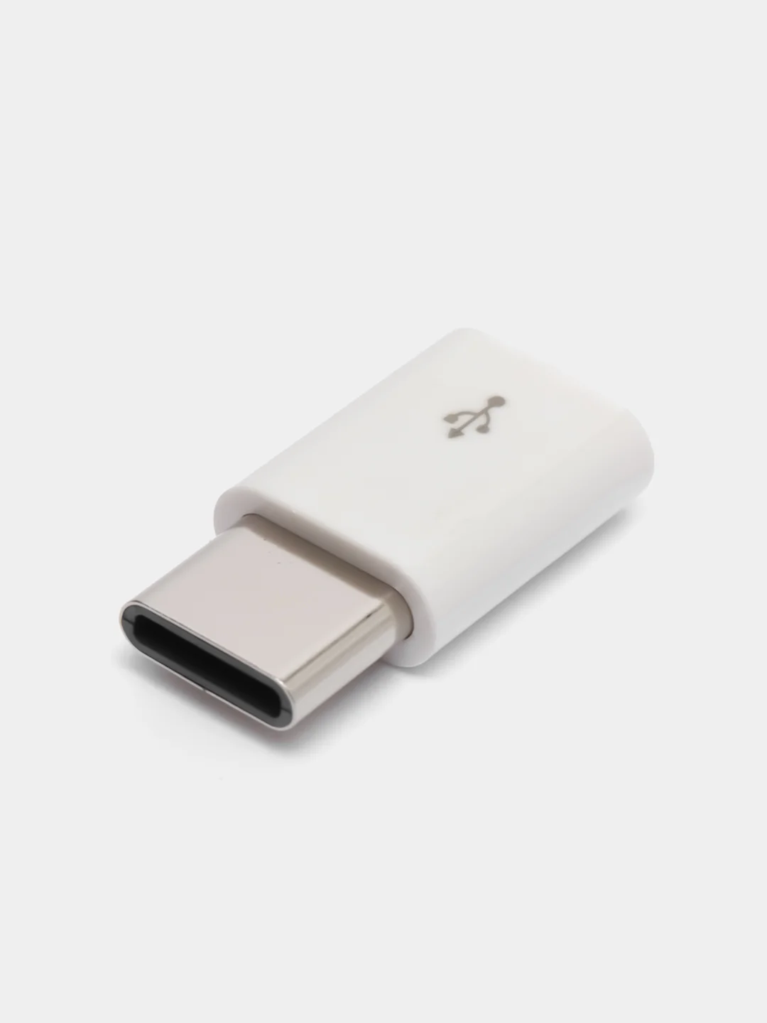Белый переходник с MicroUSB на Type-C, белый, черный