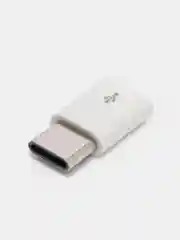 Белый переходник с MicroUSB на Type-C, белый, черный