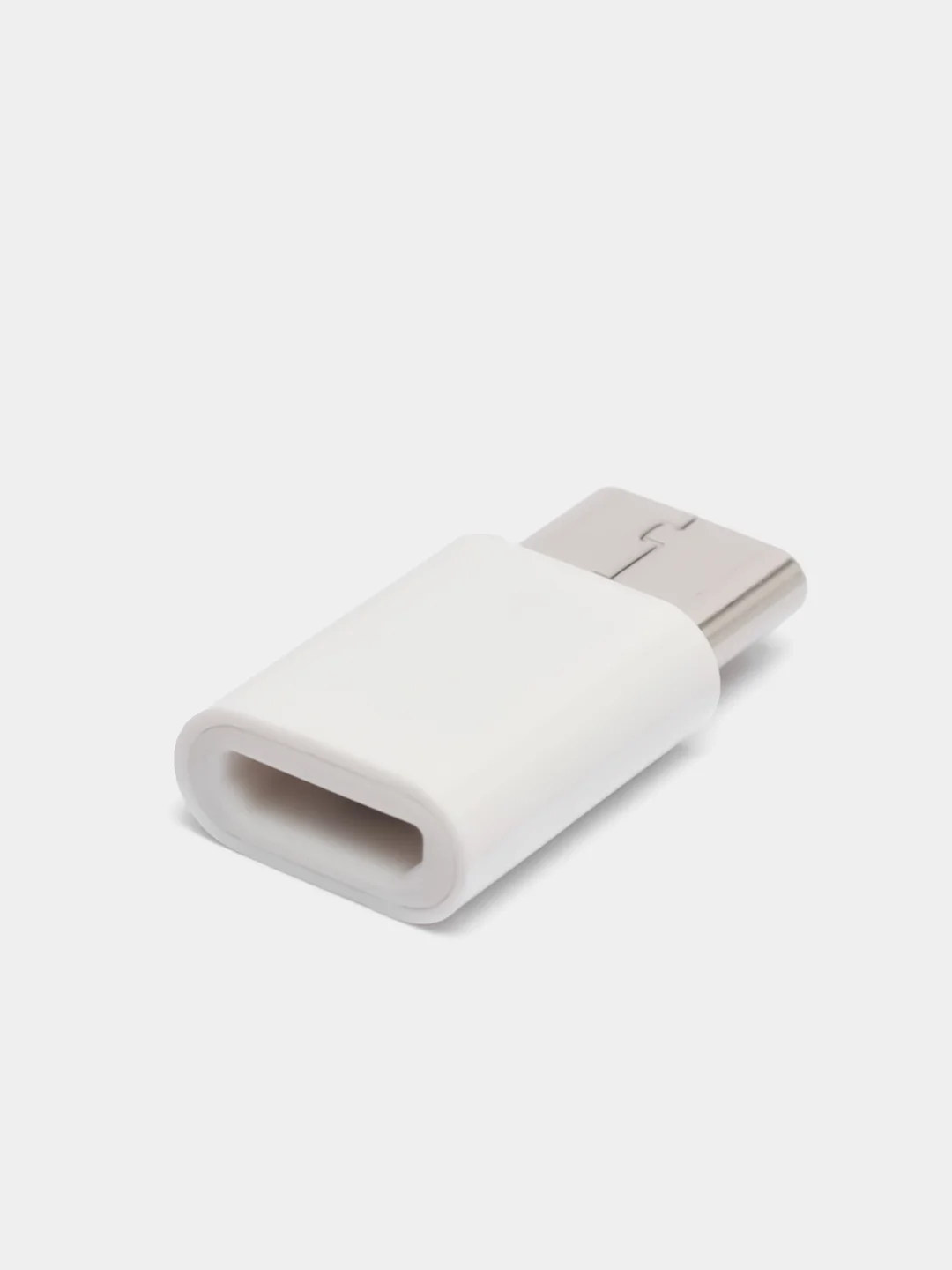 Белый переходник с MicroUSB на Type-C, белый, черный