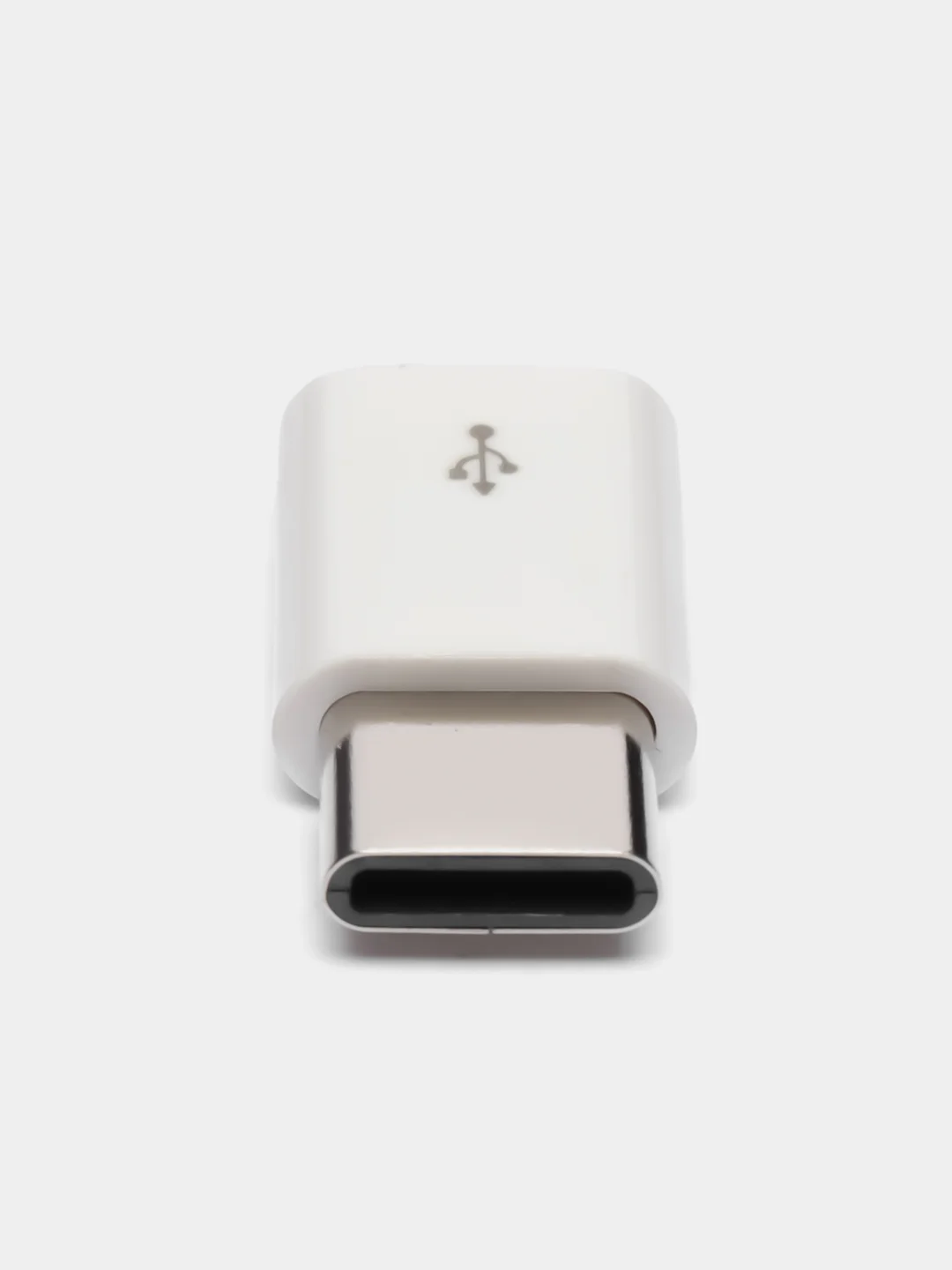 Белый переходник с MicroUSB на Type-C, белый, черный