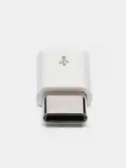 Белый переходник с MicroUSB на Type-C, белый, черный