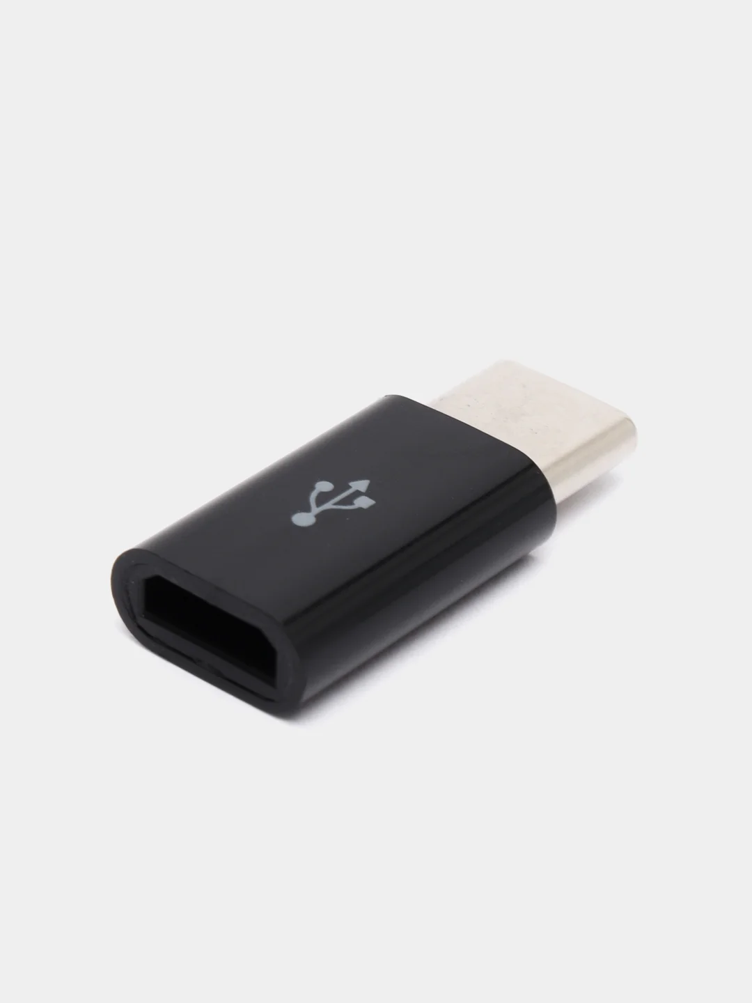 Черный переходник с MicroUSB на Type-C, белый, черный