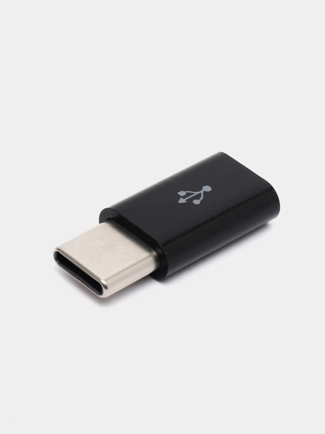 Черный переходник с MicroUSB на Type-C, белый, черный
