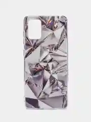 Серый металлик чехол на Samsung Galaxy A71 4G / Самсунг А71 4G прозрачный, с рисунком, защита камеры