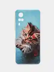 Светло-коричневый силиконовый чехол на Vivo Y31/Y53s 4G / Виво Y31 прозрачный, с рисунком, защита камеры