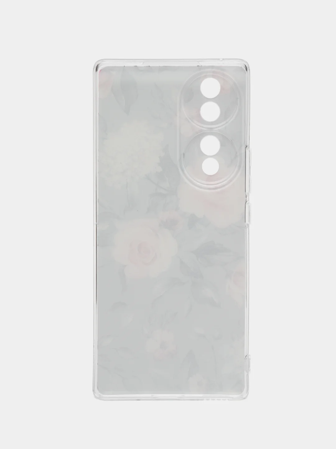 Кораллово-розовый силиконовый чехол на Honor 70 / Хонор 70 прозрачный, с рисунком, защита камеры
