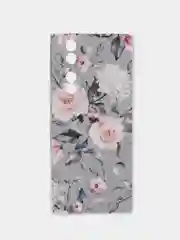Кораллово-розовый силиконовый чехол на Honor 70 / Хонор 70 прозрачный, с рисунком, защита камеры