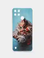 Светло-коричневый силиконовый чехол на Oppo Realme C21Y/C25Y / Оппо Реалми C21Y/C25Y прозрачный, с рисунком