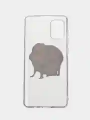 Бежевый чехол на Samsung Galaxy A71 4G / Самсунг А71 4G прозрачный, с рисунком, защита камеры