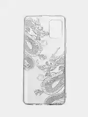 Пудровый чехол на Samsung Galaxy A71 4G / Самсунг А71 4G прозрачный, с рисунком, защита камеры