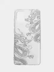 Пудровый чехол на Samsung Galaxy A71 4G / Самсунг А71 4G прозрачный, с рисунком, защита камеры