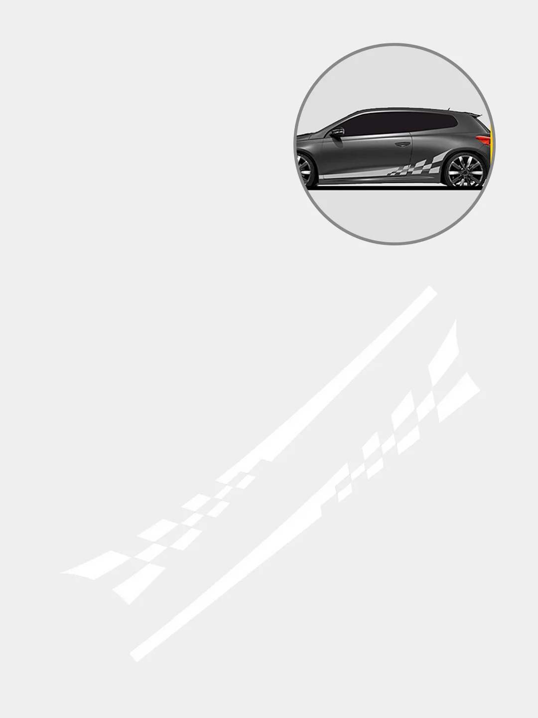 Белый наклейка светоотражающая на авто