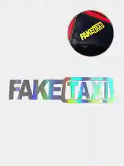 Серебряный наклейка на автомобиль "Fake taxi"