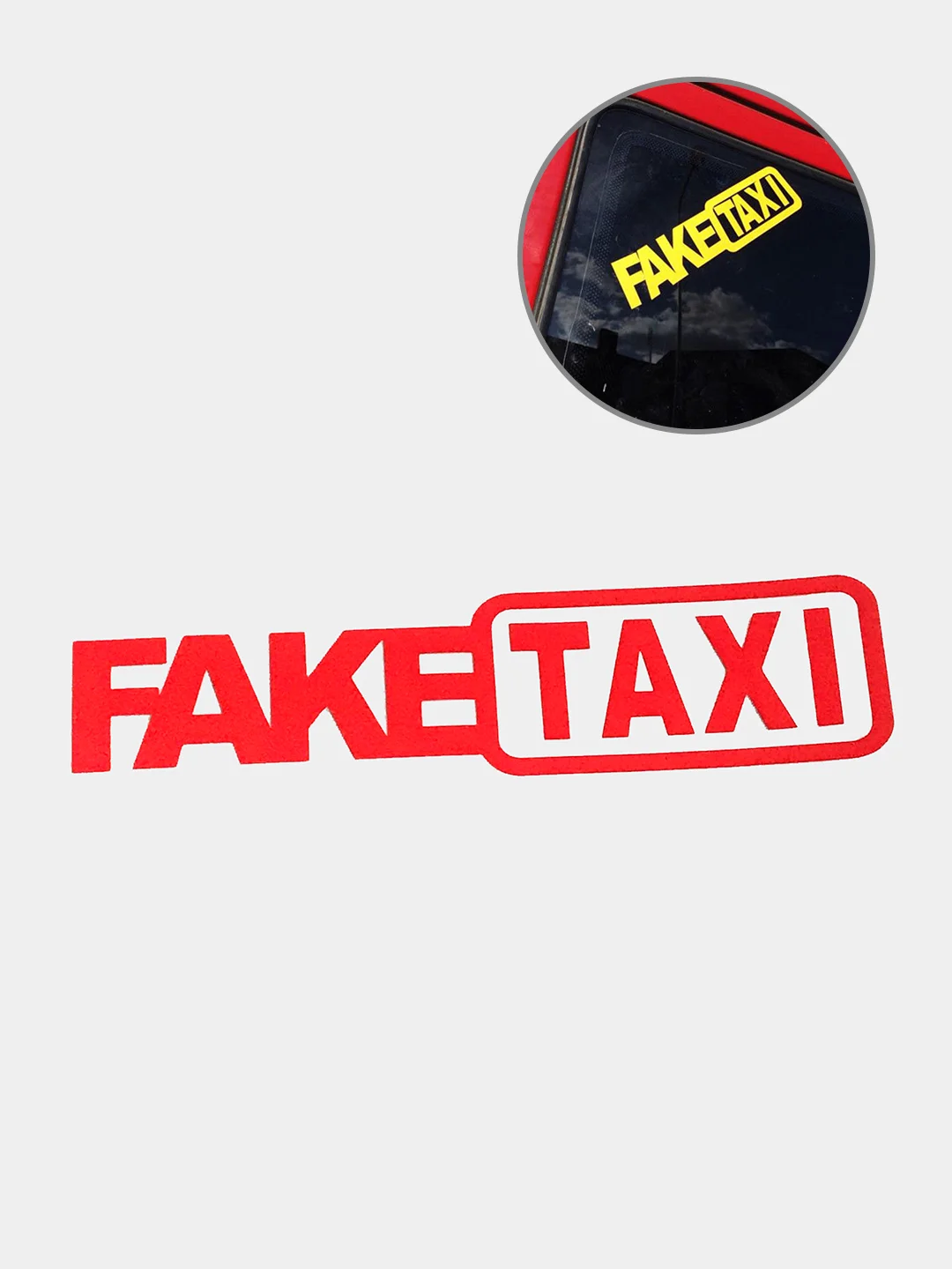 Красный наклейка на автомобиль "Fake taxi"