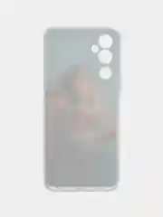 Светло-коричневый чехол на Tecno Pova Neo 2 / Текно Пова Нео 2 прозрачный, с рисунком, защита камеры