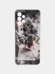 Песочный хаки чехол силиконовый на Samsung Galaxy A23 / Самсунг А23 прозрачный с рисунком, защита камеры
