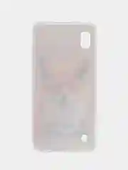 Оранжевый силиконовый чехол на Samsung Galaxy A10 / Самсунг А10 прозрачный с рисунком, защита камеры
