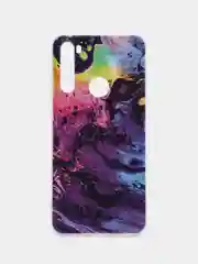 Пурпурный силиконовый чехол на Xiaomi Redmi Note 8T / Сяоми Редми Нот 8T прозрачный, с рисунком