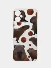 Терракотовый чехол на Tecno Spark 9 Pro / Текно Спарк 9 Про прозрачный, с рисунком, защита камеры