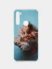 Светло-коричневый силиконовый чехол на Xiaomi Redmi Note 8T / Сяоми Редми Нот 8T прозрачный, с рисунком