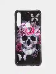 Тёмно-бордовый силиконовый чехол для Honor 9X / 9X Premium / Huawei P Smart Z / Y9 Prime, с принтом, с рисунком (Хонор 9Х / у9 Прайм)