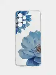 Лазурный чехол на Samsung Galaxy A33 5G / Галакси А33 5G прозрачный, с рисунком, защита камеры