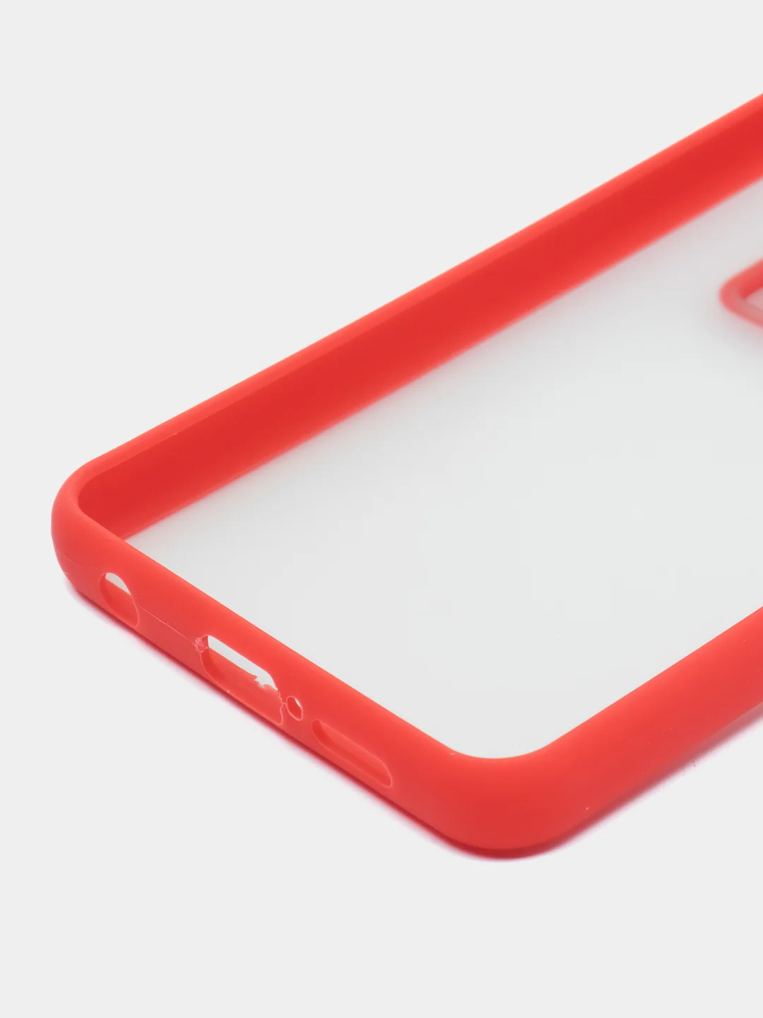 Красный чехол для Poco X3, Poco X3 Pro (Поко Х3) со шторкой для защиты камеры, прозрачный, матовый