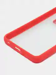 Красный чехол для Poco X3, Poco X3 Pro (Поко Х3) со шторкой для защиты камеры, прозрачный, матовый