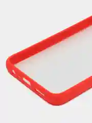 Красный чехол для Realme C11 (Реалми С11) со шторкой для защиты камеры, прозрачный, матовый