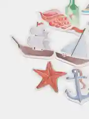 Морской набор наклеек для творчества с золотым тиснением