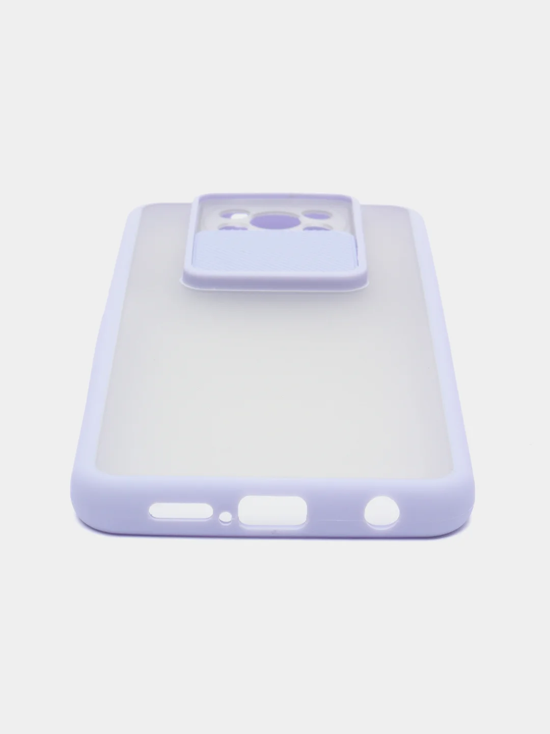 Лавандовый чехол для Poco X3, Poco X3 Pro (Поко Х3) со шторкой для защиты камеры, прозрачный, матовый