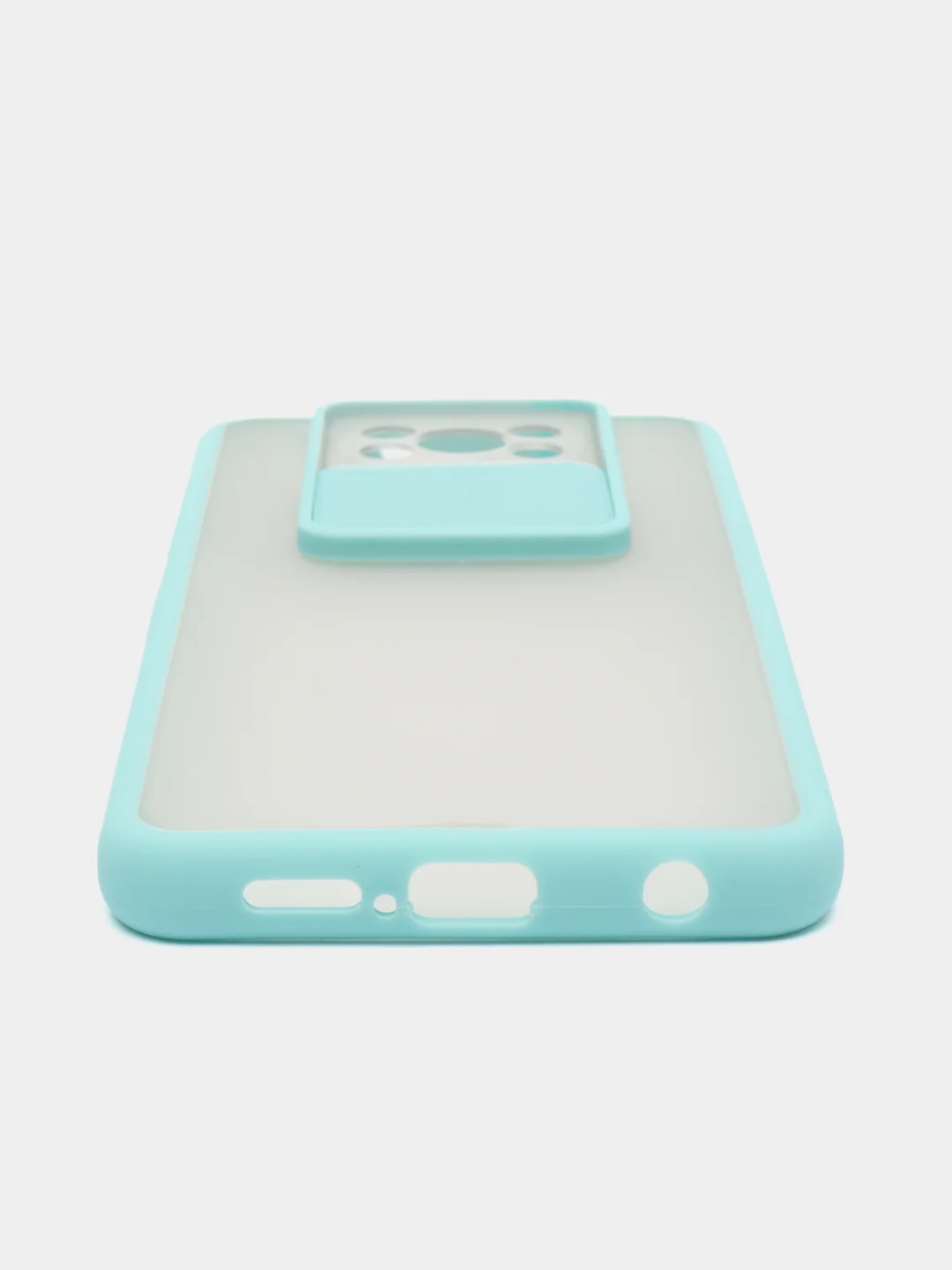 Мятный чехол для Poco X3, Poco X3 Pro (Поко Х3) со шторкой для защиты камеры, прозрачный, матовый