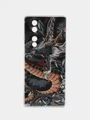 Коричневый силиконовый чехол на Honor 70 / Хонор 70 прозрачный, с рисунком, защита камеры