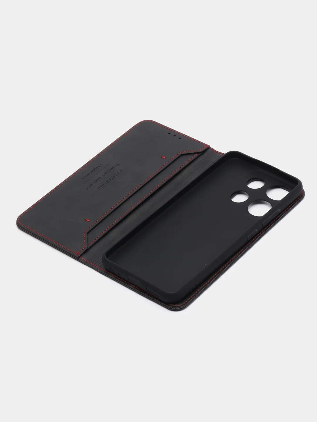 Черный чехол-книжка GQ для Infinix Smart 7, из высококачественной искусственной кожи