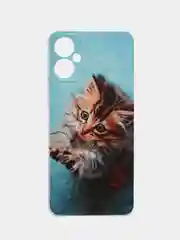 Светло-коричневый чехол на Tecno Spark 9 Pro / Текно Спарк 9 Про прозрачный, с рисунком, защита камеры