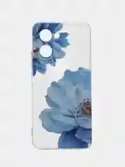 Лазурный силиконовый чехол на Realme C33 / Реалми С33 прозрачный, с рисунком, защита камеры