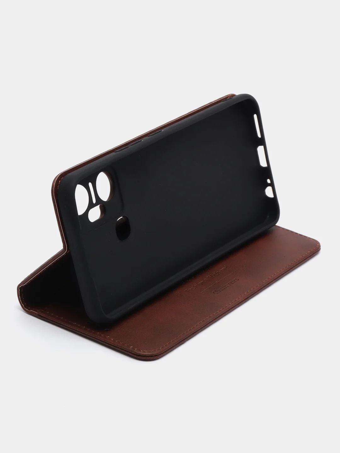 Коричневый чехол-книжка GQ для Infinix Smart 6 Plus (Инфиникс Смарт 6 Плюс), из искусственной кожи