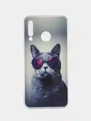 Синий меланж чехол на Huawei P30 Lite/Honor 20S/20 Lite 2020 / Хонор 20 Lite прозрачный, с рисунком