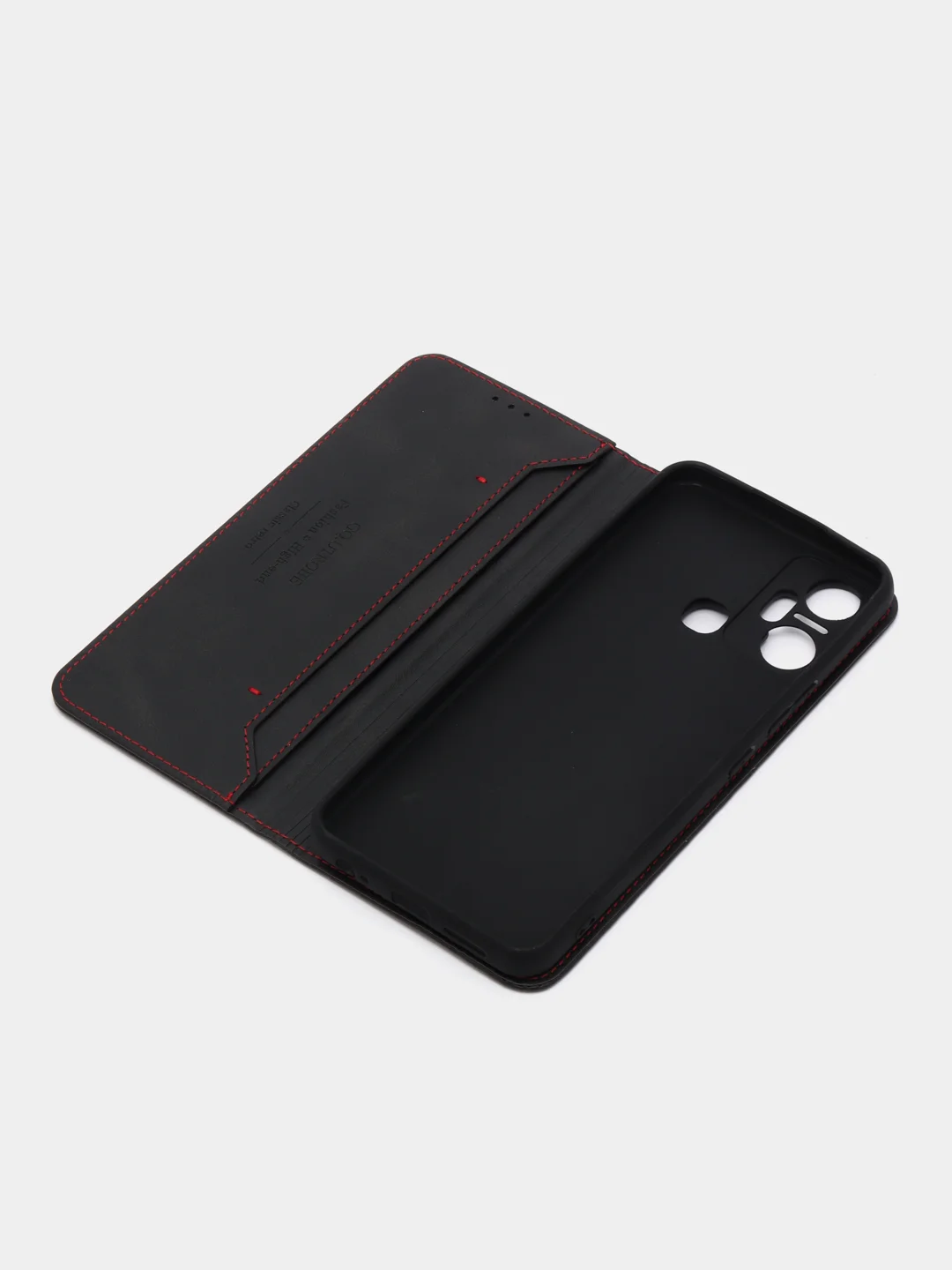 Черный чехол-книжка GQ для Infinix Smart 6 Plus (Инфиникс Смарт 6 Плюс), из искусственной кожи
