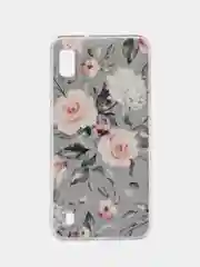 Кораллово-розовый силиконовый чехол на Samsung Galaxy A10 / Самсунг А10 прозрачный с рисунком, защита камеры