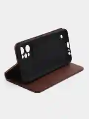 Коричневый чехол-книжка GQ для Realme C 31 (Реалми С 31) из высококачественной искусственной кожи