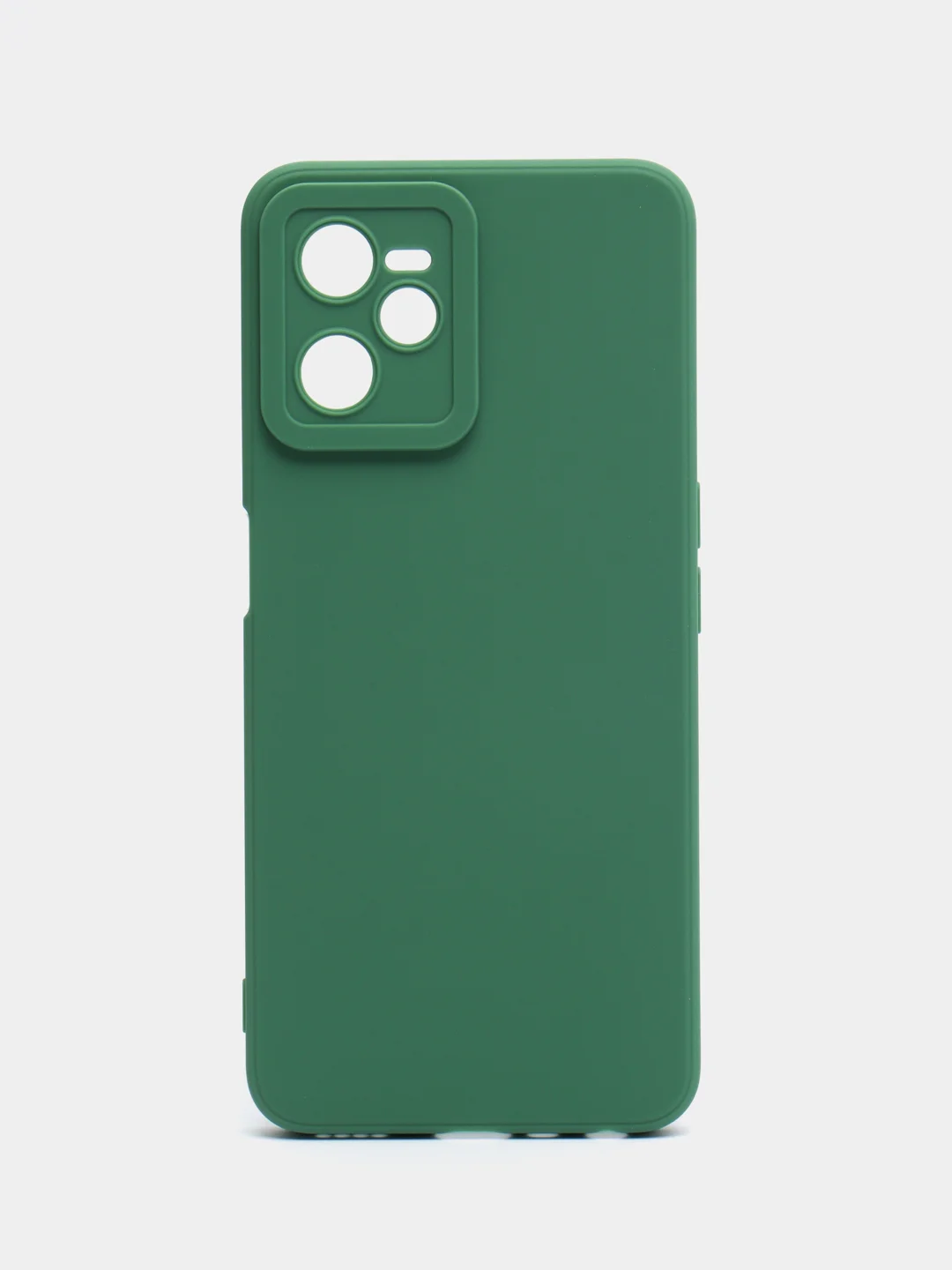 Зеленый чехол силиконовый Realme C35 (Реалми С35) с защитой камеры, матовый