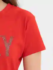 Красный футболка женская, хлопок