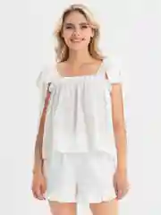 Белый костюм женский, летний, с шортами