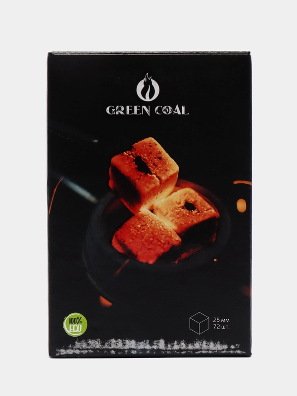 Уголь для кальяна Green Coal 72 шт, 25 мм