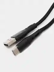 Черный нейлоновый кабель для зарядки Type-C / microUSB с подсветкой коннектора