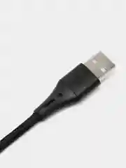 Черный нейлоновый кабель для зарядки Type-C / microUSB с подсветкой коннектора