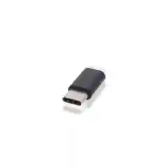 Черный адаптер-переходник, коннектор ROSCO с MicroUSB на Type-C для передачи данных, зарядки