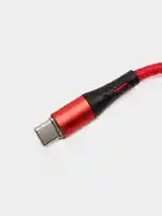 Красный нейлоновый кабель для зарядки Type-C / microUSB с подсветкой коннектора