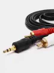 Аудио кабель аукс на тюльпаны 3.5 на 2RCA, длина 146 см